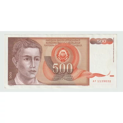 1991 500 dinár bankjegy Jugoszlávia