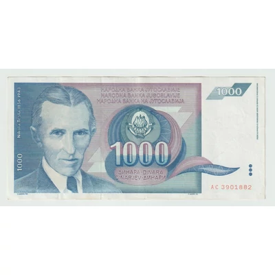 1991 1000 dinár bankjegy Jugoszlávia