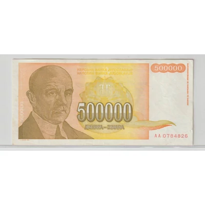 1994 500000 dinár bankjegy Jugoszlávia