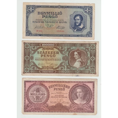Vegyes pengő bankjegy sor (3 db)