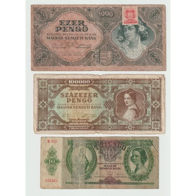 Vegyes pengő bankjegy sor (3 db)