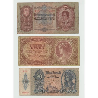 Vegyes pengő bankjegy sor (3 db)