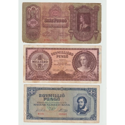 Vegyes pengő bankjegy sor (3 db)
