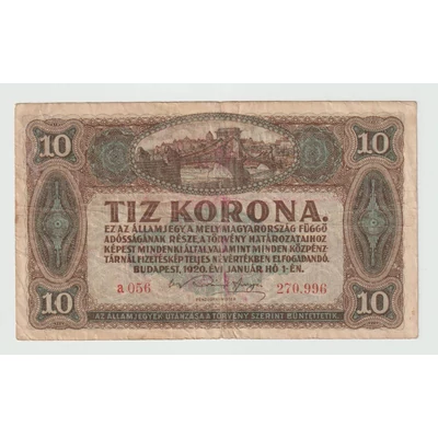 1920 10 Korona Államjegy