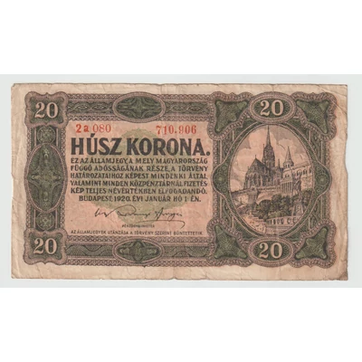 1920 20 Korona Államjegy
