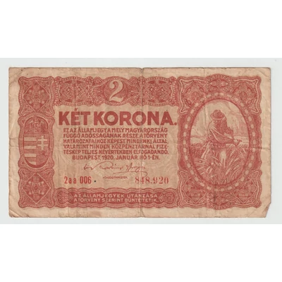 1920 2 Korona Államjegy