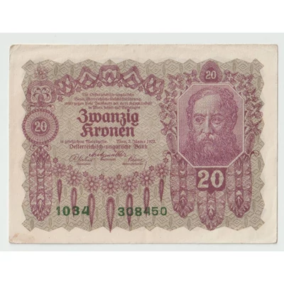 1922 Zwanzig Kronen (20 Korona) bankjegy