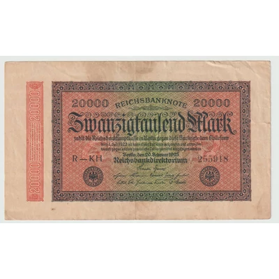 1923  20 000 Mark (Márka, Reichsbanknote) bankjegy - Németország