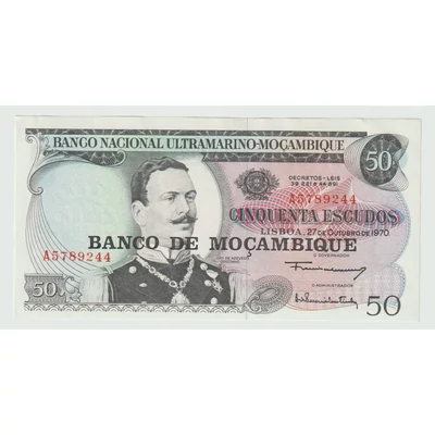 1970 50 Escudos bankjegy, Mozambik – João de Azevedo Coutinho