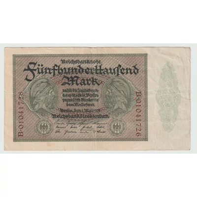 1923 500 000 Márka bankjegy, Németország – Reichsbanknote