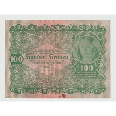 1922 100 Korona bankjegy, Ausztria – Osztrák–Magyar Bank