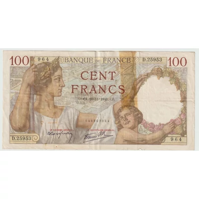 1941 100 Frank bankjegy, Franciaország – Sully típus
