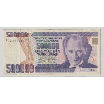 Törökország 500 000 Líra bankjegy, 1997 – Mustafa Kemal Atatürk – Pick P#212