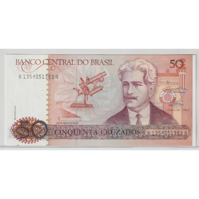 Brazília 50 Cruzados bankjegy, 1986 – Oswaldo Cruz – Pick P#210