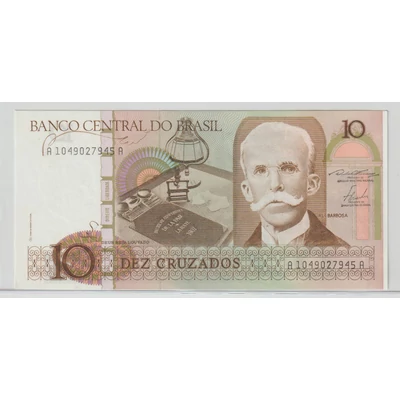 Brazília 10 Cruzados bankjegy, 1986 – Rui Barbosa – Pick P#209
