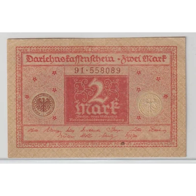 1920 2 Márka - Zwei Mark szükségpénz - Darlehnskassenschein Zwei Mark