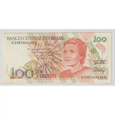 Brazília 100 Cruzeiros bankjegy, 1990 – Cecília Meireles – Pick P#228