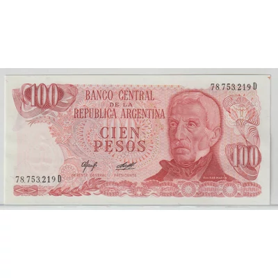 Argentína 100 Pesos Argentinos bankjegy, 1983–1985 – José de San Martín – Pick P#315