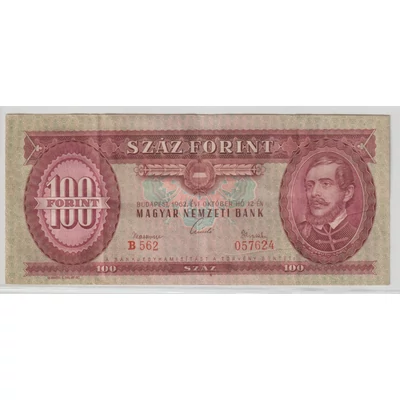 1962 100 forint bankjegy Numizmatika-bankjegyek