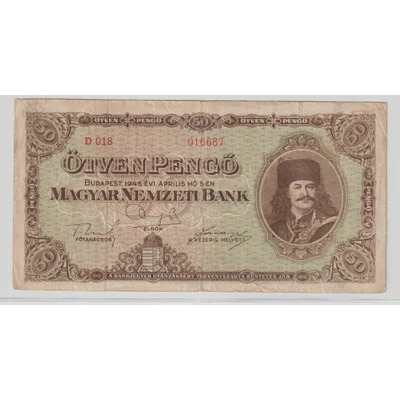 1945 50 Pengő bankjegy