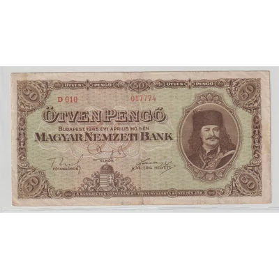 1945 50 Pengő bankjegy