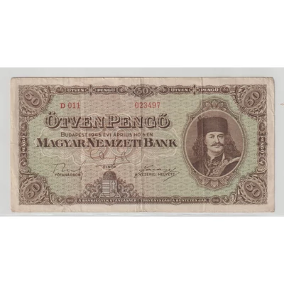 1945 50 Pengő bankjegy