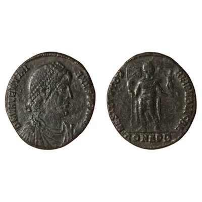Valentinianus I AE1 római bronz érme RESTITVTOR REIPVBLICAE – Constantinopolis verde – Kr.u. 364-367, RIC IX 15 Nagyon ritka!
