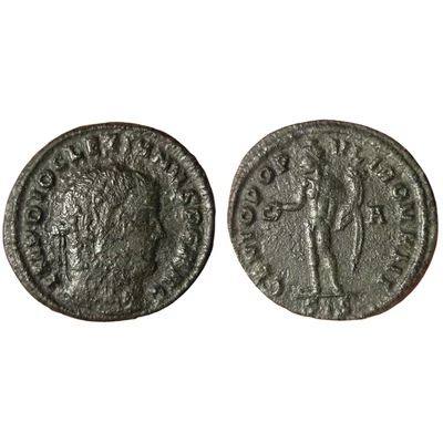 Diocletianus Follis, római bronz érme – Kr.u. 296, RIC VI 96a