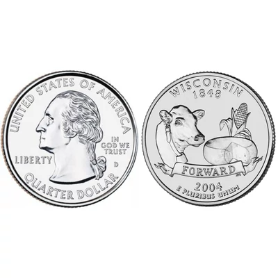2004 Wisconsin negyeddolláros érme ¼ dollár / State quarter dollar - USA