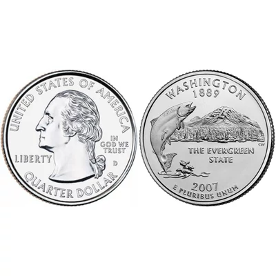 2007 Washington negyeddolláros érme ¼ dollár / State quarter dollar - USA