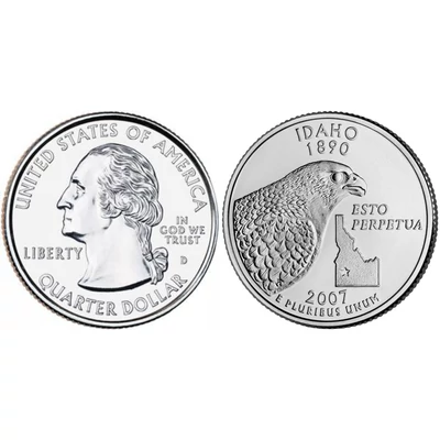 2007 Idaho negyeddolláros érme ¼ dollár / State quarter dollar - USA