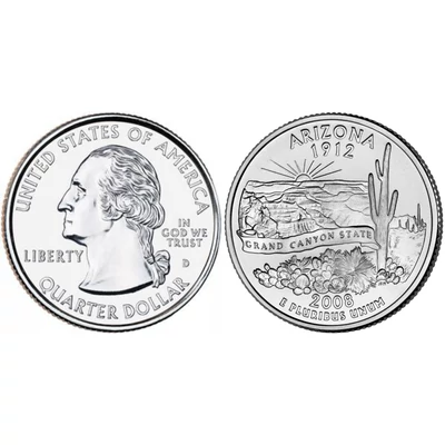 2008 Arizona negyeddolláros érme ¼ dollár / State quarter dollar - USA