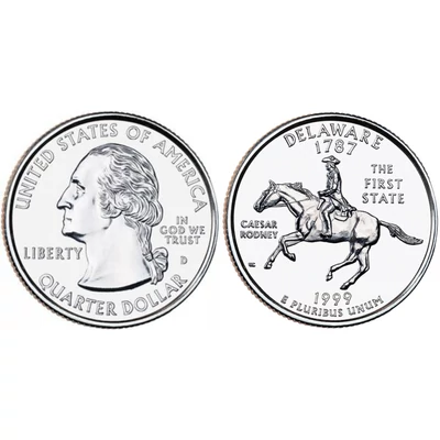 1999 Delaware negyeddolláros érme ¼ dollár / State quarter dollar - USA