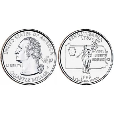 1999 Pennsylvania negyeddolláros érme ¼ dollár / State quarter dollar - USA