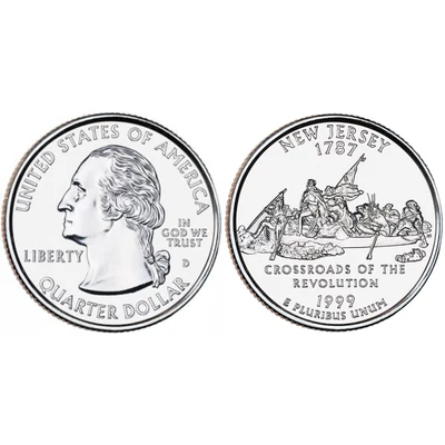 1999 New Jersey negyeddolláros érme ¼ dollár / State quarter dollar - USA