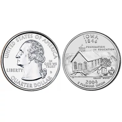 2004 Iowa negyeddolláros érme ¼ dollár / State quarter dollar - USA
