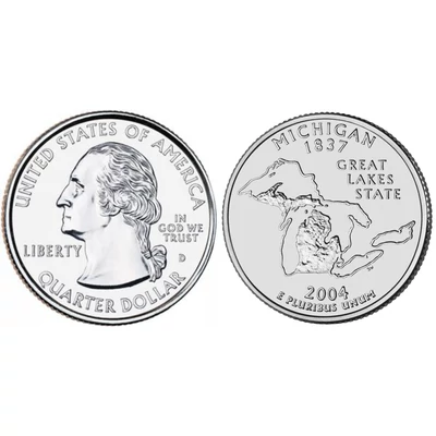 2004 Michigan negyeddolláros érme ¼ dollár / State quarter dollar - USA