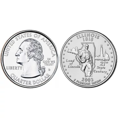 2003 Illinois negyeddolláros érme ¼ dollár / State quarter dollar - USA