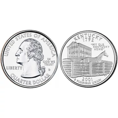 2001 Kentucky negyeddolláros érme ¼ dollár / State quarter dollar - USA