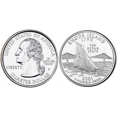 2001 Rhode Island negyeddolláros érme ¼ dollár / State quarter dollar - USA