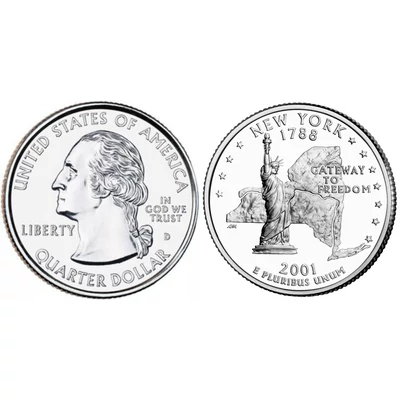 2001 New York negyeddolláros érme ¼ dollár / State quarter dollar - USA