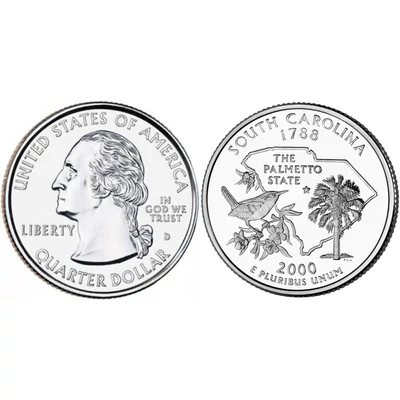 2000 South Carolina negyeddolláros érme ¼ dollár / State quarter dollar - USA