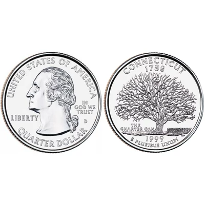 1999 Connecticut negyeddolláros érme ¼ dollár / State quarter dollar - USA