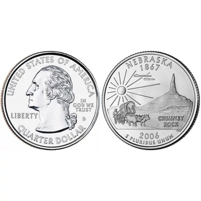 2006 Nebraska negyeddolláros érme ¼ dollár / State quarter dollar - USA