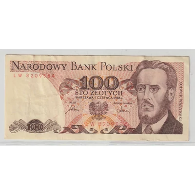 1986 100 Zloty bankjegy (Lengyelország)