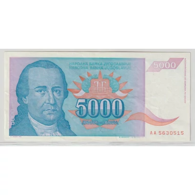 1994 500 dinara bankjegy (Jugoszlávia) – Dositej Obradović portréjával