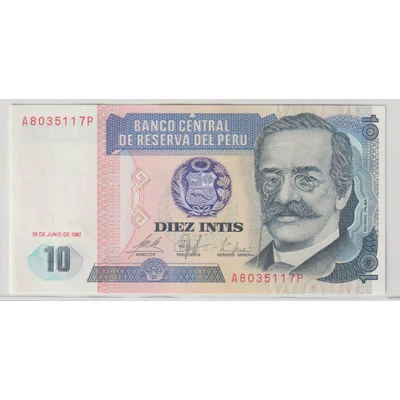 1987 10 intis bankjegy (Peru) - UNC