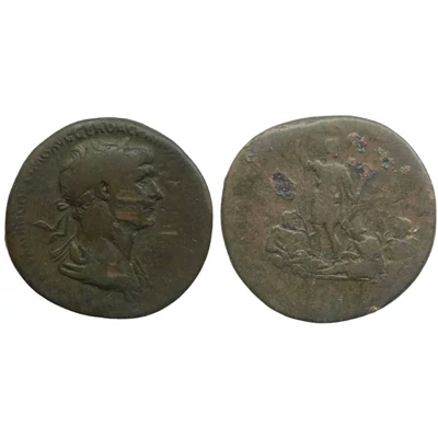 Traianus sestertius, római bronz érme  Kr.u. 116 – ARMENIA ET MESOPOTAMIA IN POTESTATEM REDACTAE RIC 642 