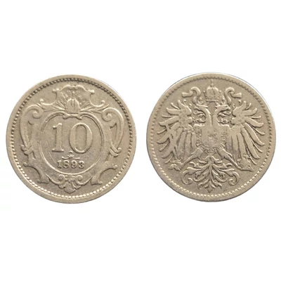 1893 10 Heller érme– Osztrák–Magyar Monarchia