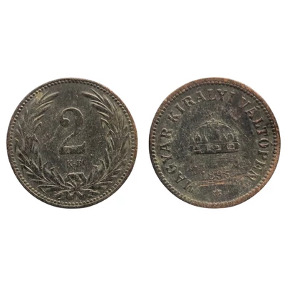 1895 2 Fillér bronz érme